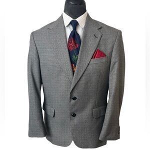 Personal Choice Mens Sports Blazer Houndstooth Size 42 R, A Blend Of Pol…